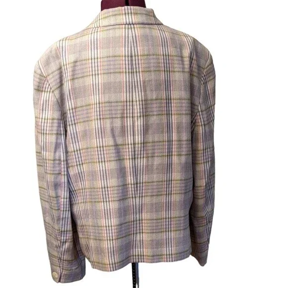 Pendleton plaid spring holiday blazer rayon women's size 16 - Picture 2 of 12